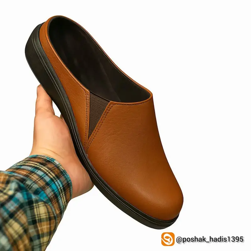 نعلین چرم طبیعی طرح کفش مردانه