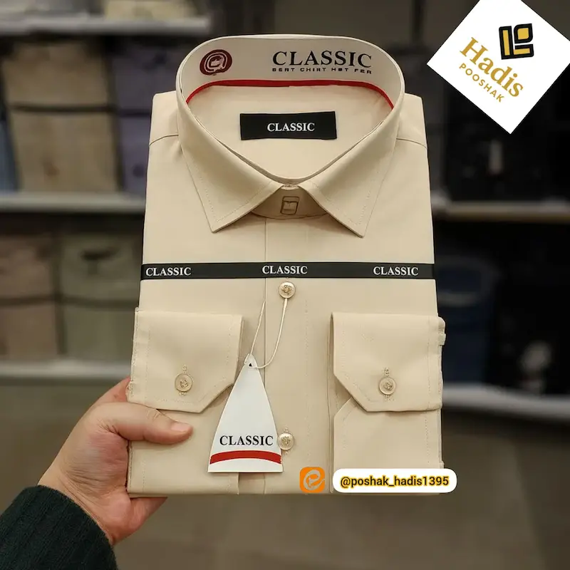 پیراهن یقه معمولی مردانه تترون نخی