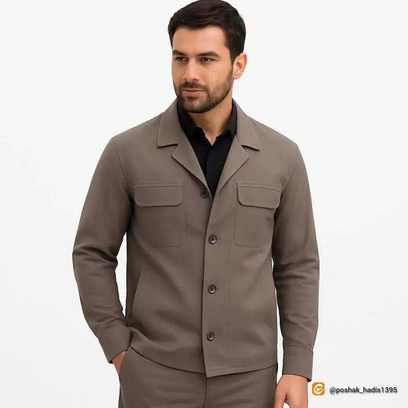 کت و شلوار لبنانی مردانه خاکی تیره