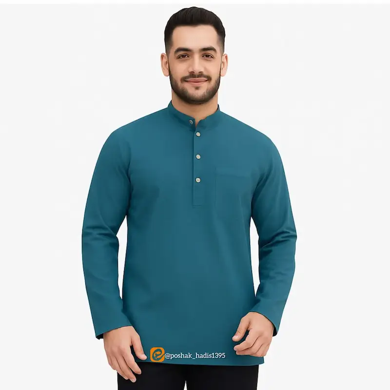 پیراهن الیافی چهار دکمه مردانه 