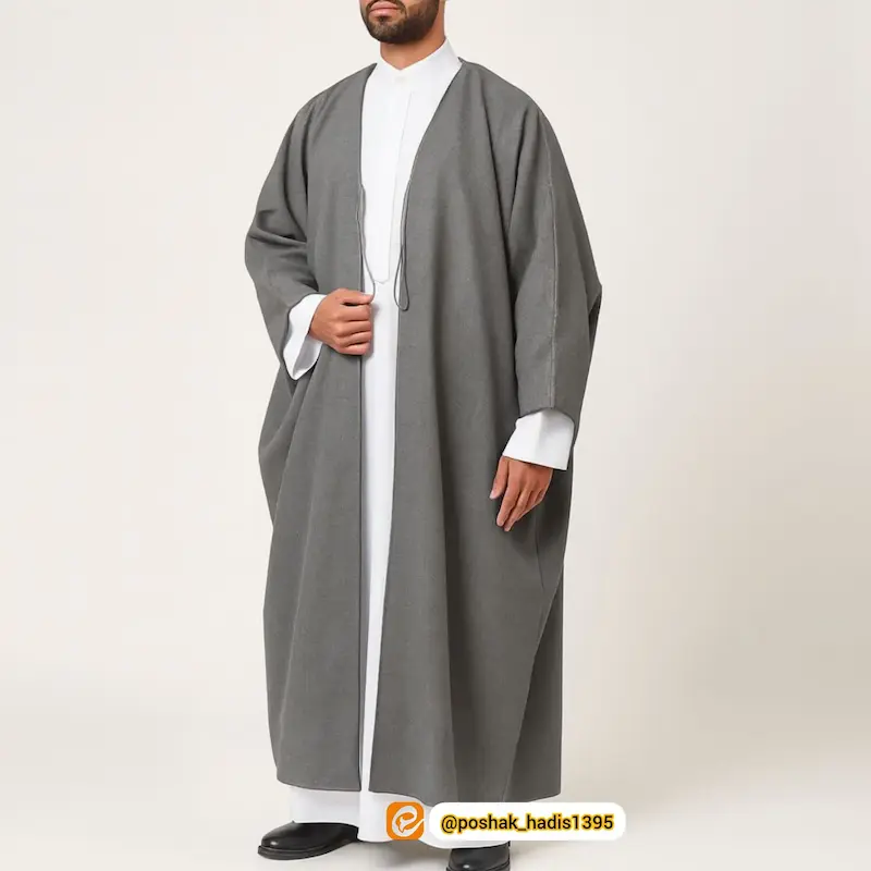 عبا چهار فصل مردانه رنگ طوسی روشن دوخت خوب