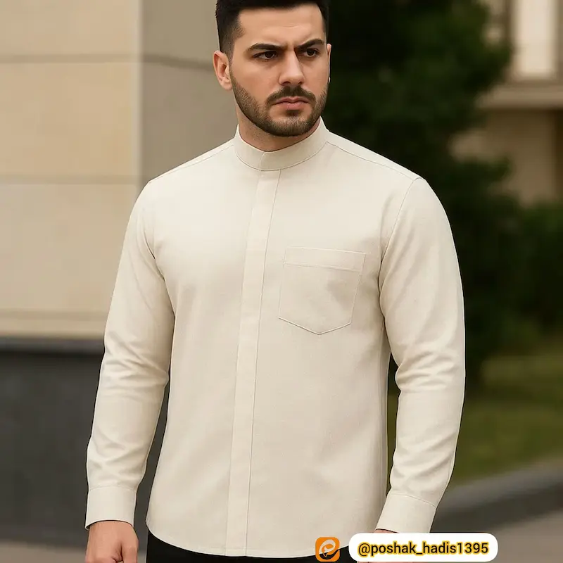 پیراهن مردانه یقه دیپلمات دوبل دکمه مخفی زبده درجه یک 