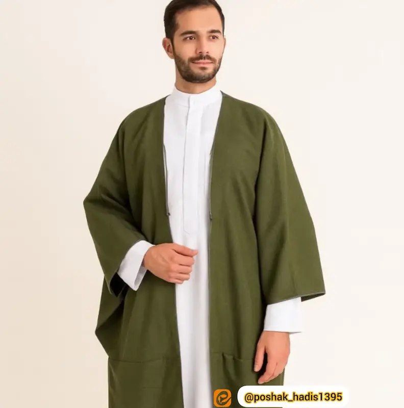 عبا چهار فصل مردانه رنگ سبز دوخت خوب