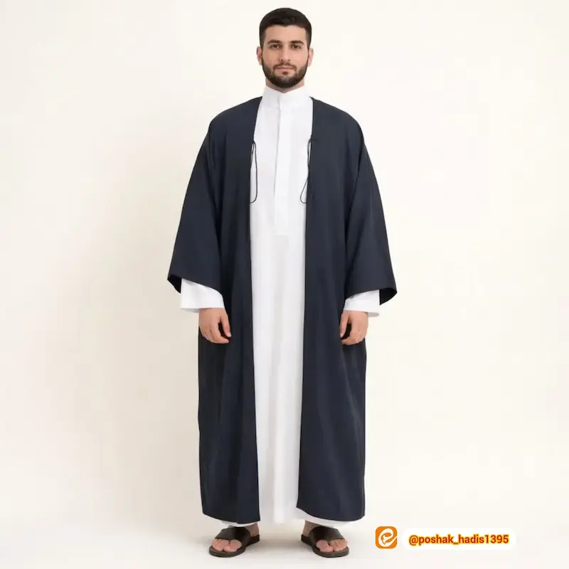 عبا چهار فصل مردانه رنگ سرمه ای دوخت خوب