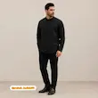 پیراهن مردانه مشکی یقه یک سانت نصف دکمه