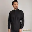 پیراهن مردانه یقه تک دیپلمات مشکی تترون نخی