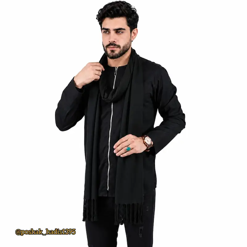 شال عزای مشکی تمام نخ 