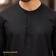 پیراهن تترون نخی درجه یک طرح نیم پاکستانی مشکی