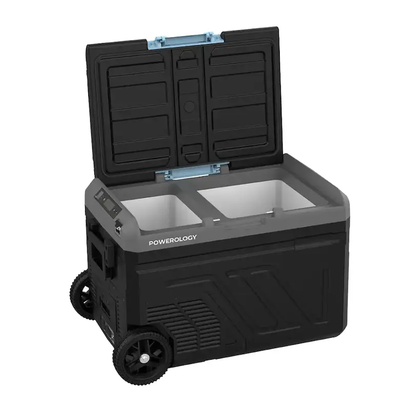 یخچال و فریزر قابل حمل برند Powerology مدل Dual Compartment Smart Fridge And Freezer 40L