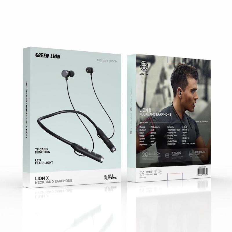 هندزفری گردنی لیون ایکس گرین لاین Green Lion X Neckband Earphone