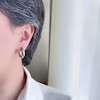 گوشواره حلقه ای میناکاری سبز آبی پیچ استیل