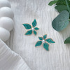 گوشواره میناکاری گل یاس و مروارید فیروزه ای استیل