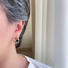 گوشواره حلقه ای میناکاری مشکی مثلثی استیل