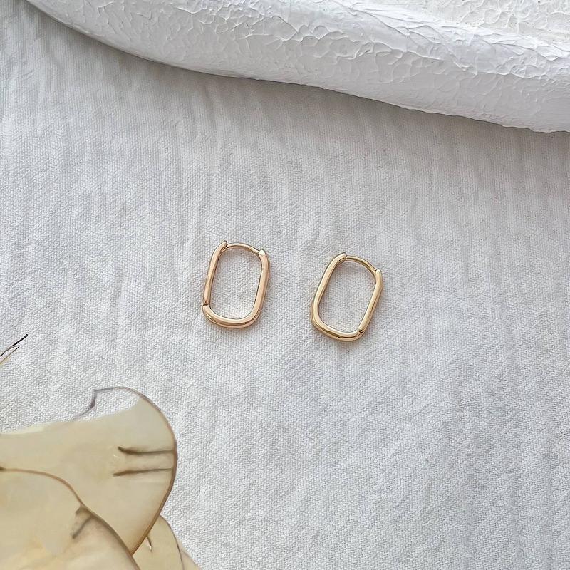 گوشواره آینه ای مربع مدیوم باریک ژوپینگ