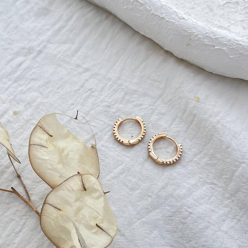 گوشواره حلقه ای دو رو نگین ژوپینگ