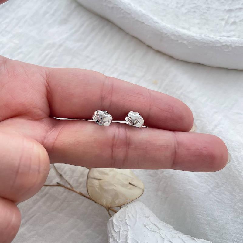 گوشواره میخی قلب آینه ای ژوپینگ