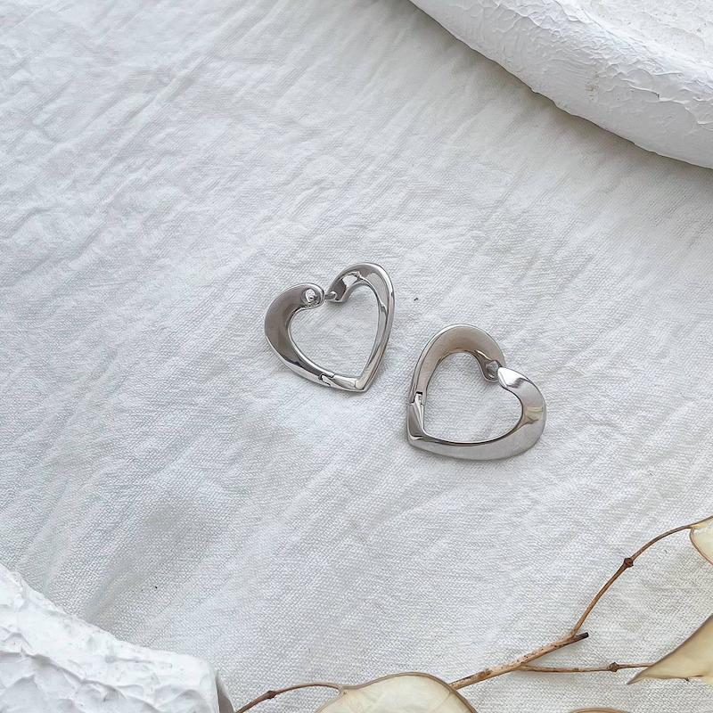 گوشواره حلقه ای قلب آینه ای فانتزی ژوپینگ