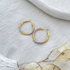 گوشواره حلقه ای پیچ سه رنگ ژوپینگ