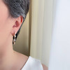 گوشواره حلقه ای فول نگین با آویز زنجیر نگیندار ژوپینگ