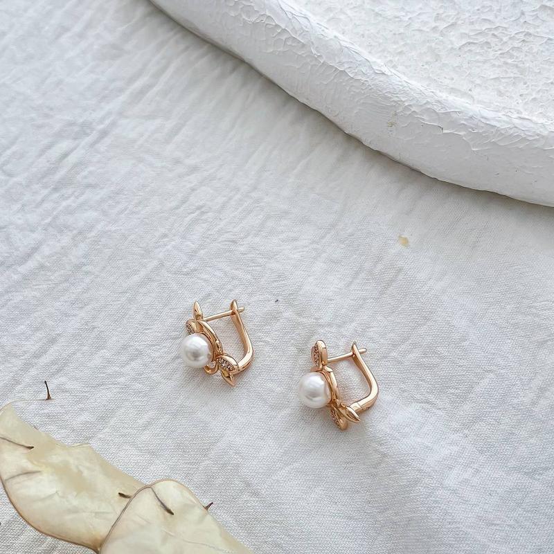 گوشواره حلقه ای گل مروارید ژوپینگ