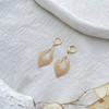 گوشواره حلقه ای آویز برگ طرح طلا ژوپینگ