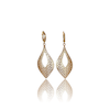 گوشواره حلقه ای آویز برگ طرح طلا ژوپینگ