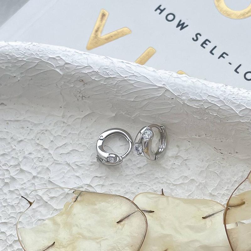 گوشواره حلقه‌ای دو نگین ژوپینگ