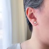 گوشواره تک نگین گرد استیل