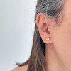 گوشواره میخی تک نگین زرد استیل