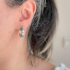 گوشواره حلقه ای میناکاری آبی استیل