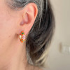 گوشواره حلقه ای میناکاری نارنجی استیل