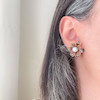 گوشواره میناکاری شکلاتی گل بهاری استیل