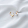 گوشواره حلقه مروارید تک نگین ژوپینگ