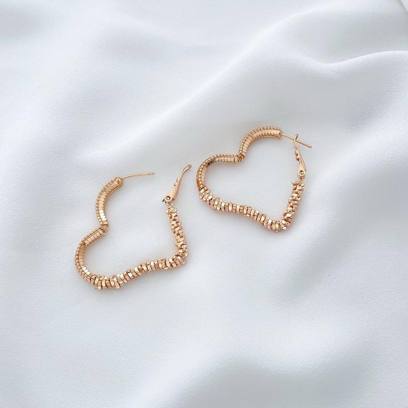 گوشواره حلقه ای قلب خاویاری ژوپینگ