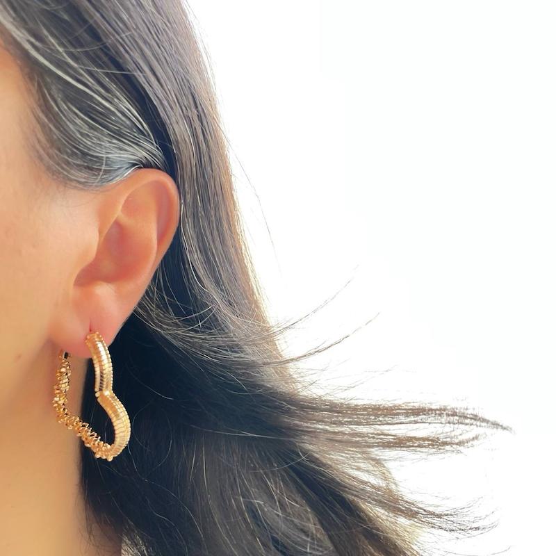 گوشواره حلقه ای قلب خاویاری ژوپینگ