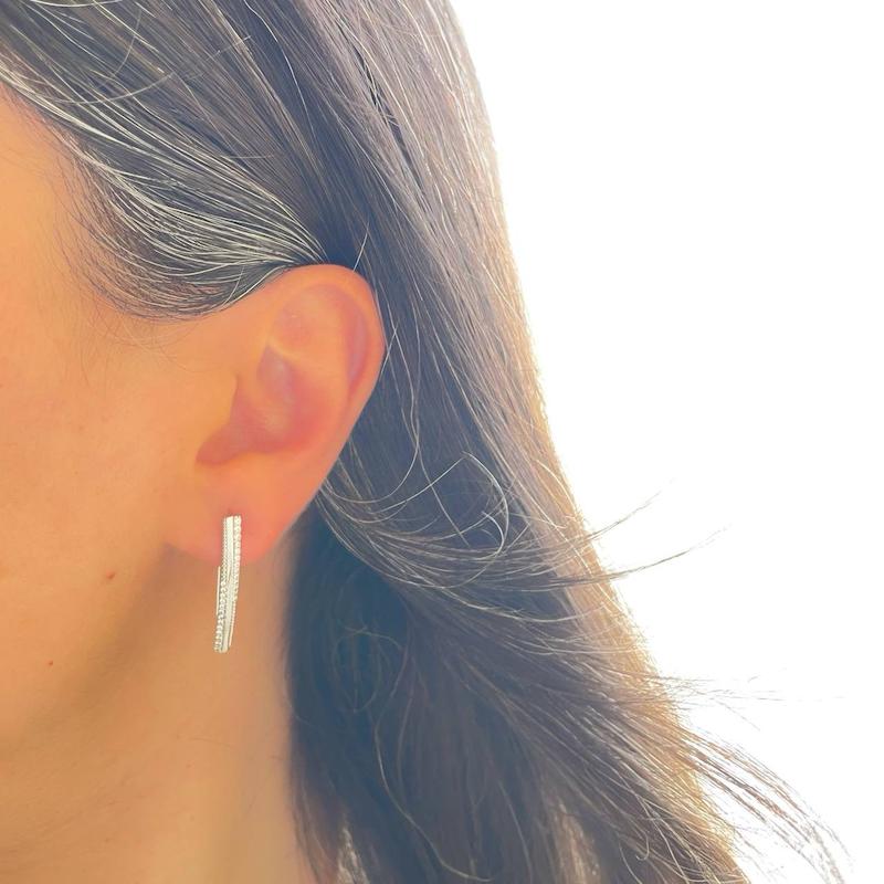 گوشواره خطی مثلثی نگیندار ژوپینگ