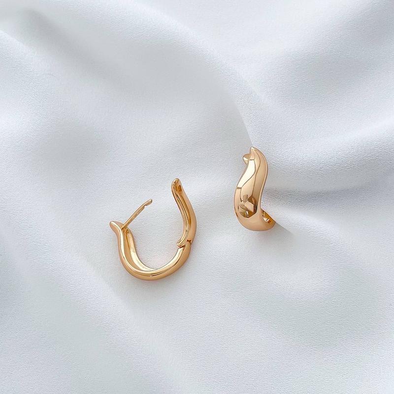 گوشواره حلقه آینه ای مواج ژوپینگ