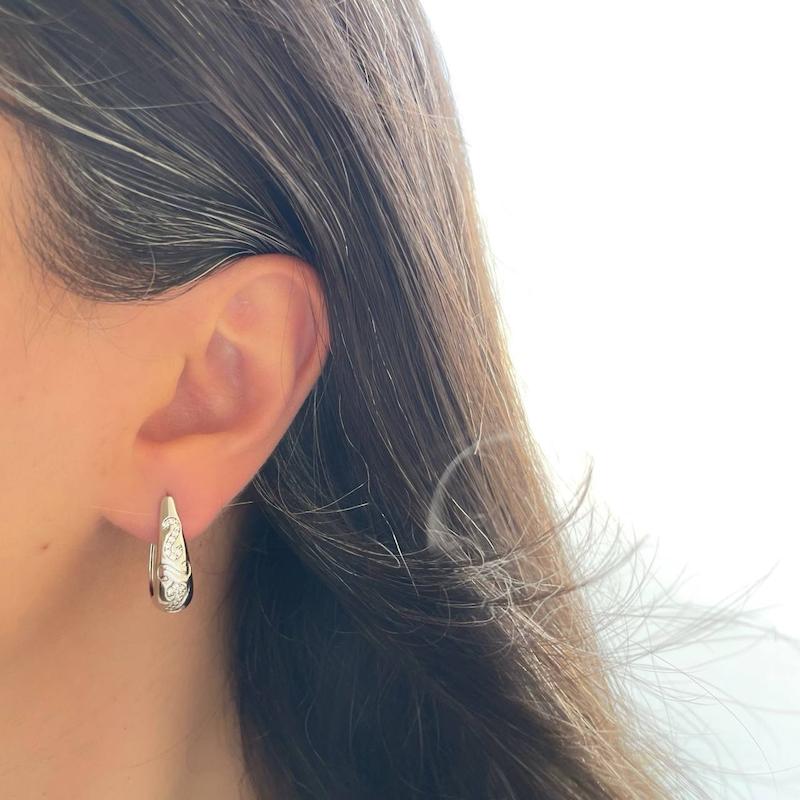 گوشواره اشکی حلقه ای نگیندار ژوپینگ