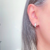 گوشواره حلقه‌ای سیلور آینه‌ای ژوپینگ مدل تینا