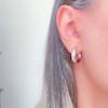 گوشواره حلقه‌ای سیلور آینه‌ای ژوپینگ مدل الیسا