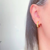 گوشواره حلقه‌ای استیل براق مدل نیکا سایز بزرگ