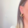 گوشواره قلبی سه‌تایی تراشدار مدل النا طرح زارا 19
