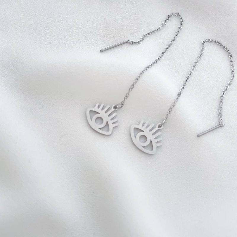 گوشواره بخیه‌ای چشم استیل