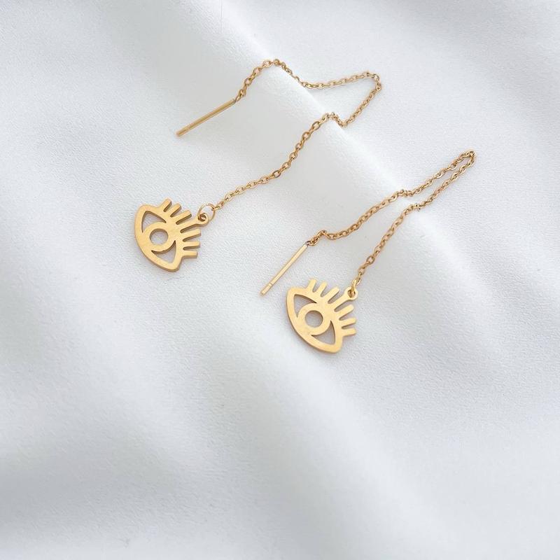 گوشواره بخیه‌ای چشم استیل