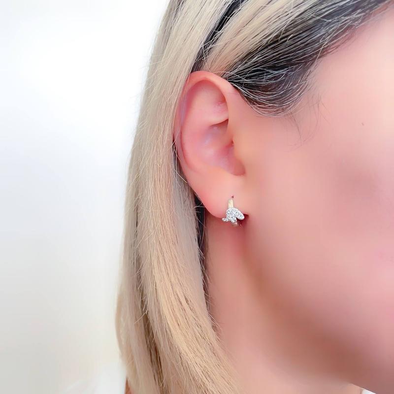 گوشواره حلقه‌ای نگین‌دار طرح فیل