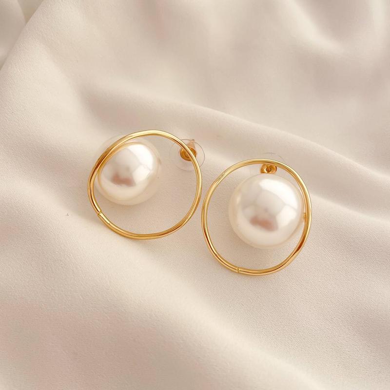 گوشواره حلقه‌ای مرواریدنما طرح زارا 3