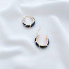 گوشواره میناکاری ژوپینگ مدل حلقه مشکی