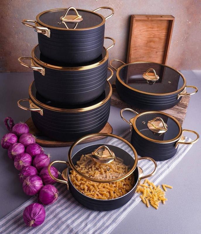 سرویس قابلمه کوکینو مدل 023 ظرفیت ۲۱ پارچه گرانیتی