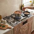 اجاق گاز 5 شعله هاکان مدل اجاق گاز چهار درب صفحه استیل اپکسی کوهان دار