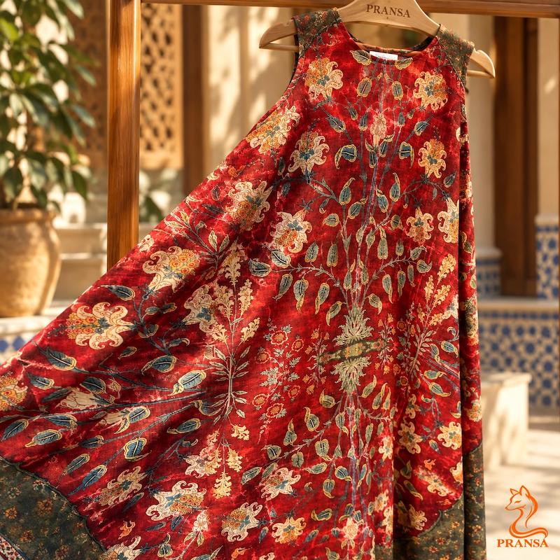 پیراهن چاپی بلند